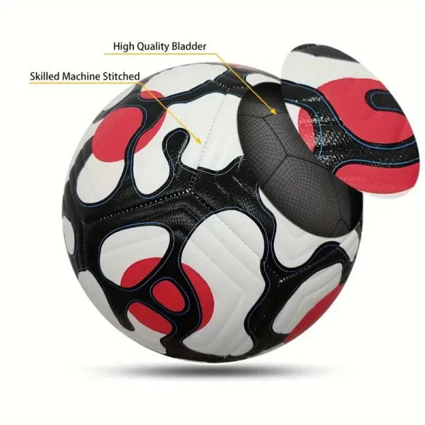 size 5 professional football outdoor training and recreation red and black - Image 4